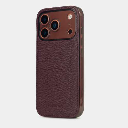 Чехол-накладка для iPhone 17 Pro Max - кожа теленка сафьяно, бордовый