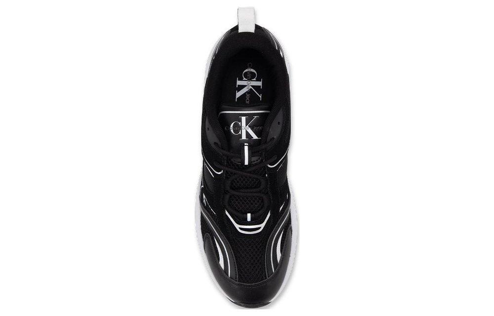 CK/Calvin Klein cow split leather trend low-cut life casual shoes men's black and white