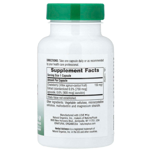 NaturesPlus, Herbal Actives, витекс, 150 мг, 60 капсул