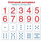 Набор карточек "Цифры и числовые кружки", 20 штук, 50*55мм (Сфера)