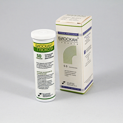 Биоскан Глюкоза в моче, 50 полосок, 1уп.