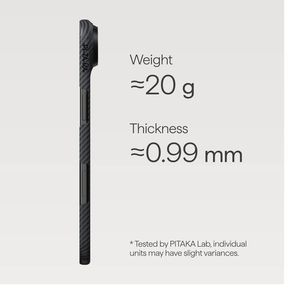 Чехол Pitaka Edge Case для iPhone Air, Черный | Twill