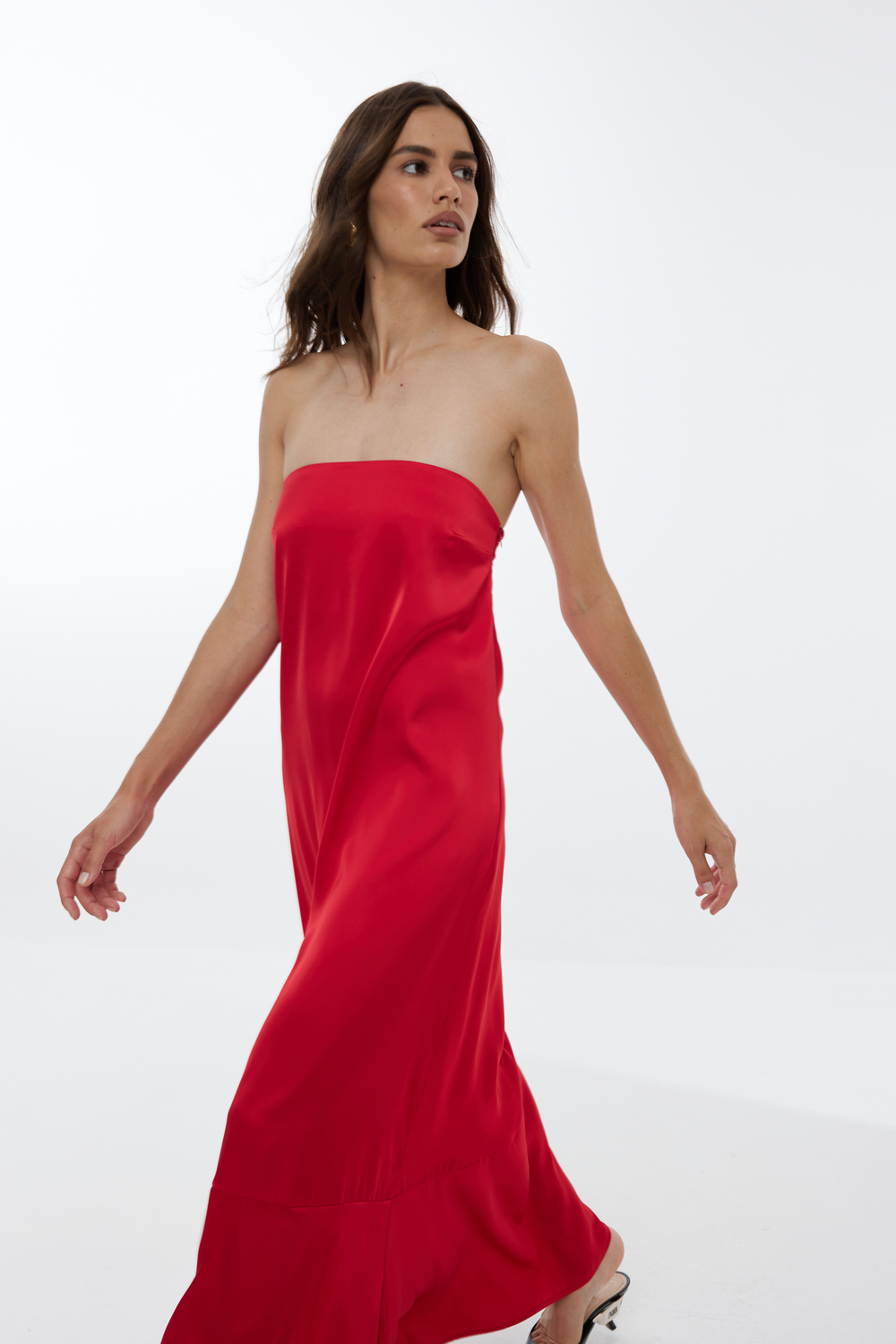 Шелковое Платье Aegean Goddess Crimson