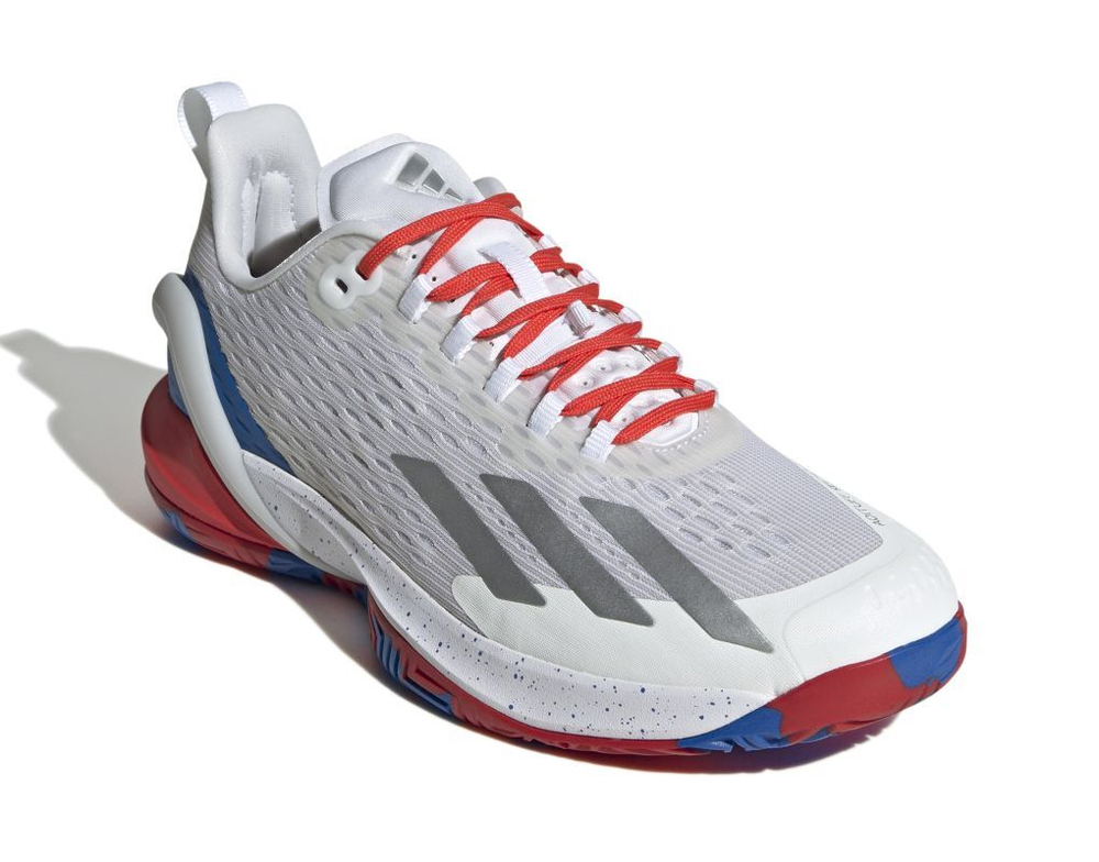 Кроссовки теннисные Adidas Adizero Cybersonic M - cloud white/silver metallic/bright red