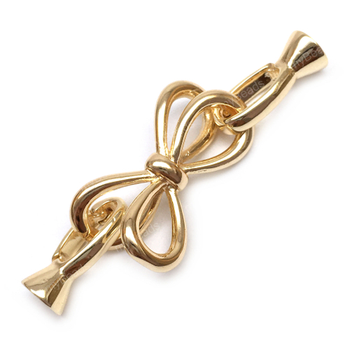 Замок с концевиками "Бант" 46х15 мм, позолота
