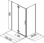 Душевой уголок Aquanet Logic RC1200 AE32-S-120x80U-CT 120x80 стекло прозрачное/профиль хром