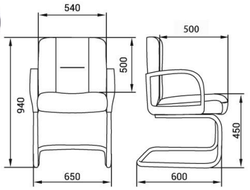 Кресло для руководителя БОНН ХРОМ КОРОТКИЙ КОНФЕРЕНЦ