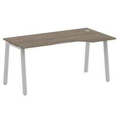 Metal System Стол криволинейный правый на А-образном м/к БА.СА-1 (R) Вяз Благородный/Металл Серый 16