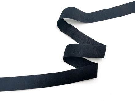 Отделочная резинка (Германия), 25 мм, черная с надписью "Shape cotton" (Арт: OTR26B-170), м