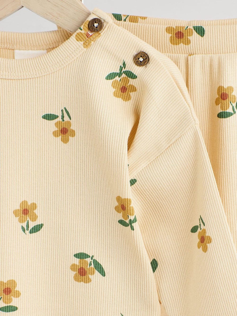Лонгслив и брюки в комплекте для малышей Next E66-457, Светло-желтый