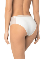 Трусики-слипы с широким бочком из кружева с сетчатой структурой (Размер: L) (Цвет: бежевый)