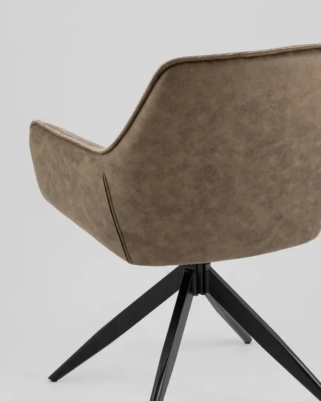 Стул Alba коричневый c коричневой экокожей