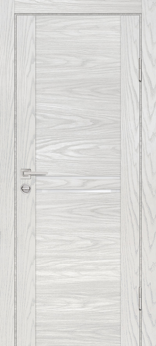 Дверь PSM-4 / Цвет Дуб скай бежевый / белоснежный лакобель / Двери PROFILO PORTE