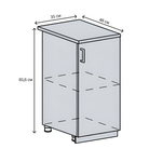 Кухонный модуль напольный Ницца ШН 350 (Н 350, Ф-36), 350×480×816 мм (МФ Сурская мебель) Белый / Дуб фактурный кремовый