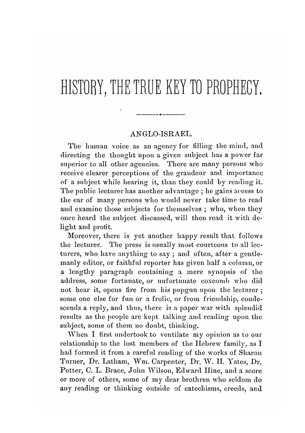 History. The true key to prophecy. Second lecture | William Henry Poole