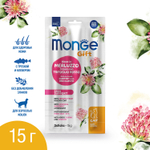 Лакомство Monge Gift Skin support для кошек "Мягкие палочки" со свежей треской и красным клевером для здоровой кожи 15 г