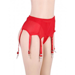 Пояс красный для чулок с ремешками на клипсах (3XL-4XL)