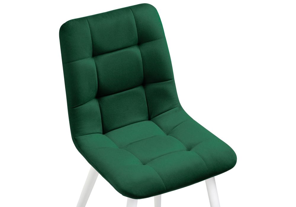 Стул на металлокаркасе Чилли велюр зеленый / белый