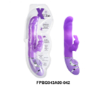 Фиолетовый вибратор с клиторальным стимулятором - 18 см. (Цвет: фиолетовый)