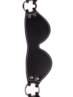 Маска из натуральной кожи с контрастной строчкой по краю (Цвет: черный)