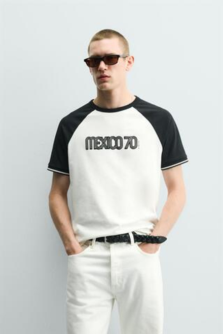 ZARA ФУТБОЛКА КОЛОР-БЛОК MEXICO 70 FIFA WORLD CUP™ FIFA CLASSICS, БЕЛЫЙ