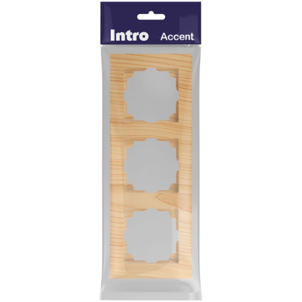 Рамка для розеток и выключателей Intro Accent 6-503-11 на 3 поста, СУ, сосна | Intro