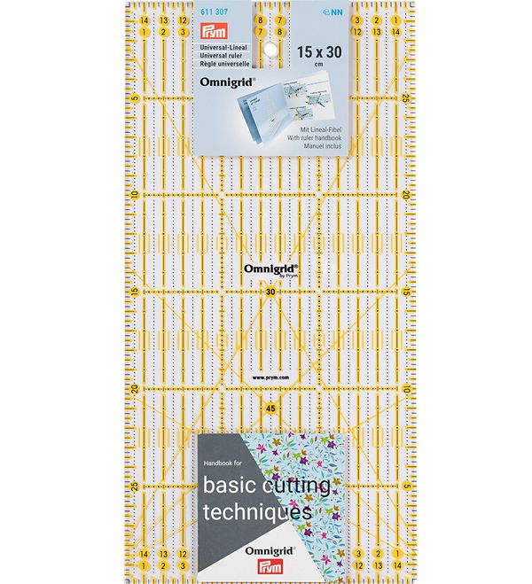 Линейка универсальная Omnigrid пластик 15х30 см, Prym 611307