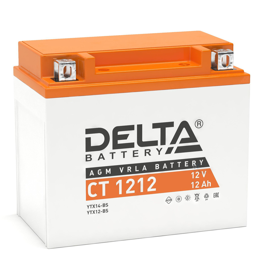 Аккумулятор Delta CT 1212 (YTX14-BS, YTX12-BS)