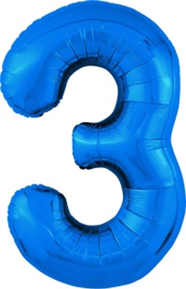 Agura Шар 40'' / 102 см "Цифра 3" Slim Синий (БГ-60)