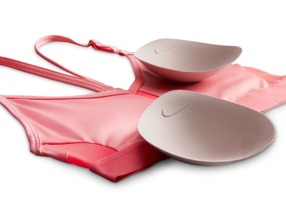 ТОП теннисный Nike Indy Bra V-Neck - coral chalk/hot punch/sea coral/white