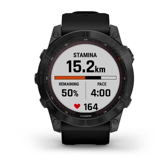 Часы Garmin Fenix 7X Sapphire Solar, черный DLC титан с черным силиконом 010-02541-23