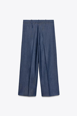 ZARA БРЮКИ С ВЫСОКОЙ ПОСАДКОЙ — LIMITED EDITION, МОРСКОЙ СИНИЙ