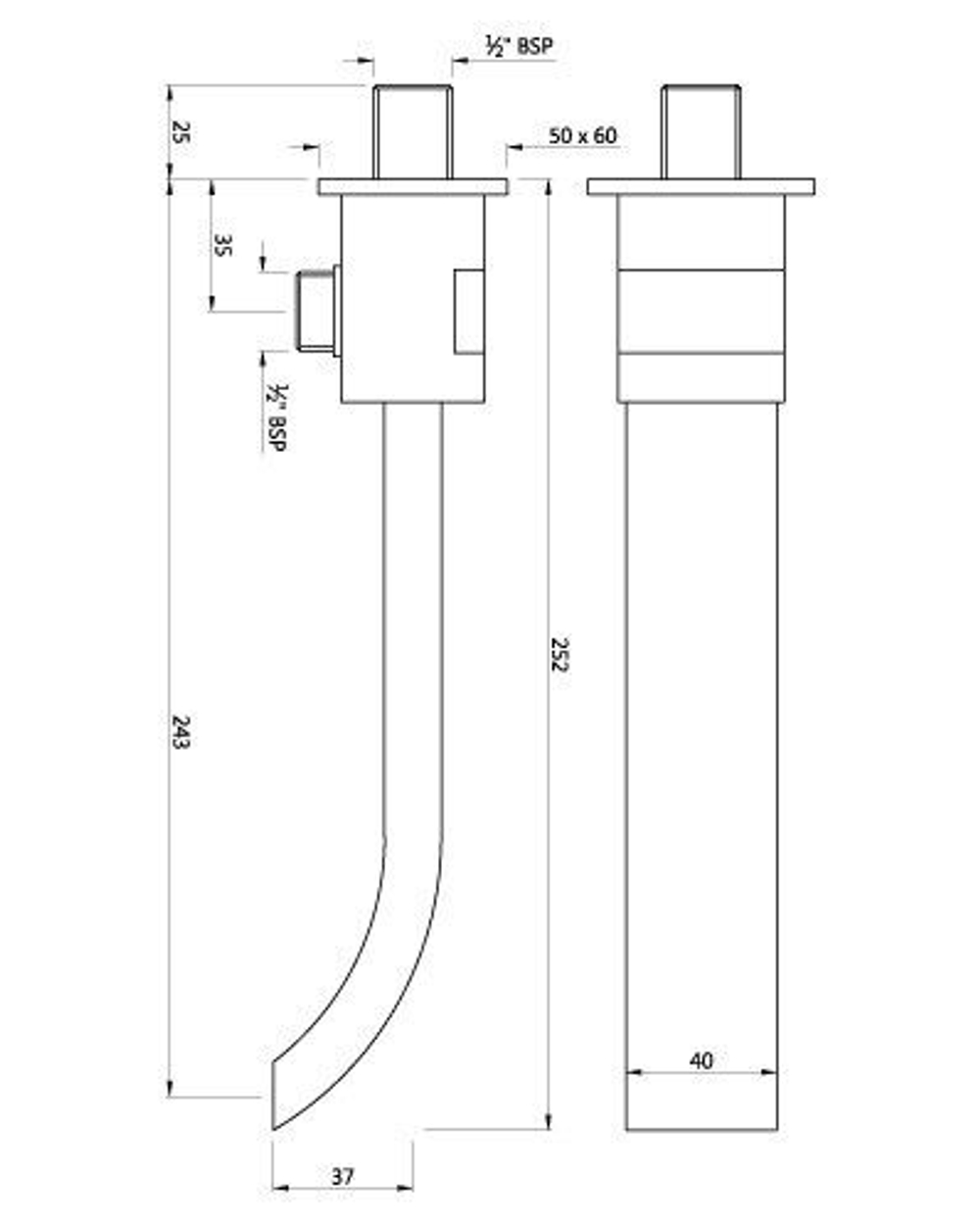 Излив для ванны SPT-CHR-41463