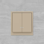 Переключатель двухклавишный с подсветкой, KANT, ванильный марципан