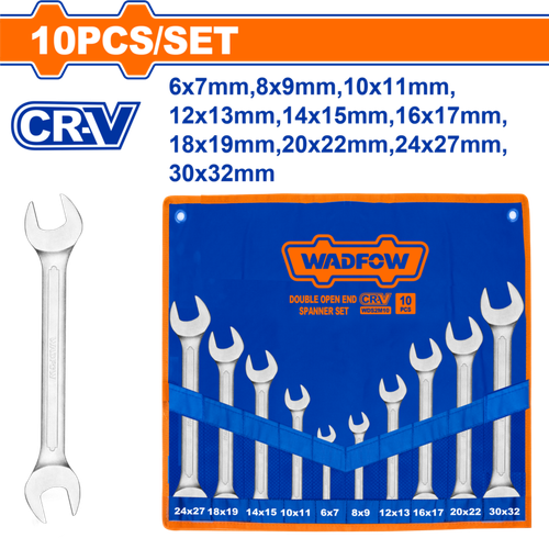 Набор рожковых ключей 10 шт (8) WADFOW WDS2M10