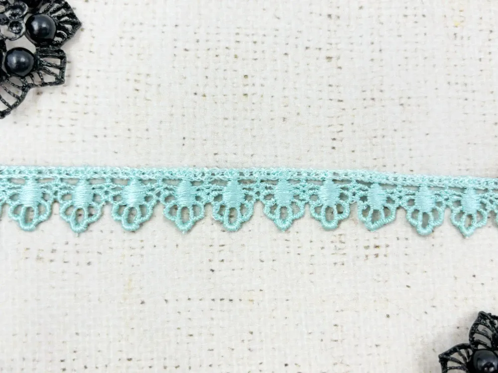 Кружево плетеное, ш. 1,8 см, голубая мята