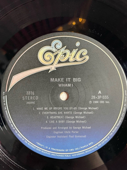 Винтажная виниловая пластинка LP Wham! Make It Big (Japan 1984) (Obi) 28 3P-555
