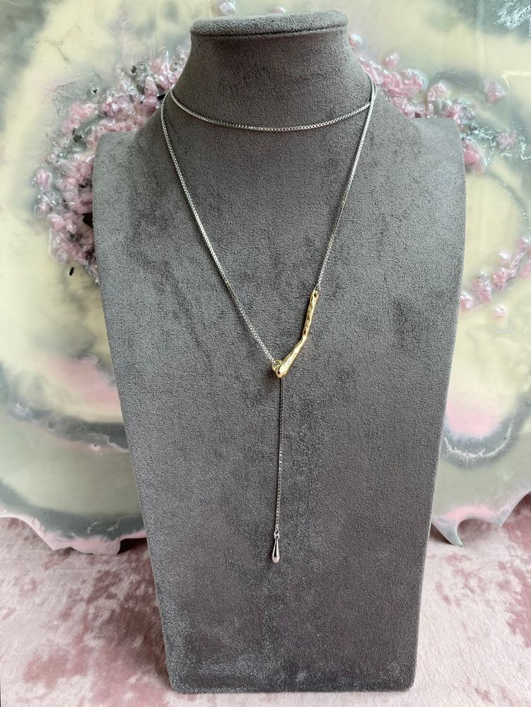 Колье Абстракция, биколор (регулируемое)