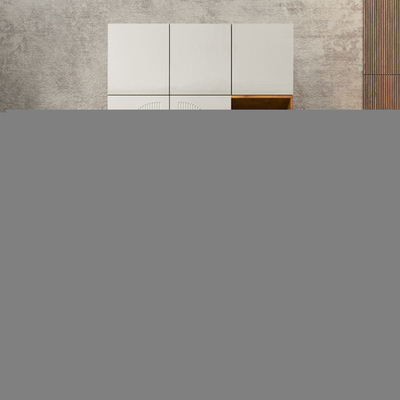 Шкаф Агератум МДФ двухсекционный с антресолью и стеллажом Лайн флай (0,27) А10029 матовая - Орех Экко 9459  170*50*260