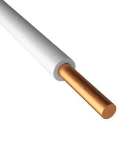 Провод медный ПуВ 1,5 (ПВ-1 1,5) белый (бухта 10) (кратно 10)