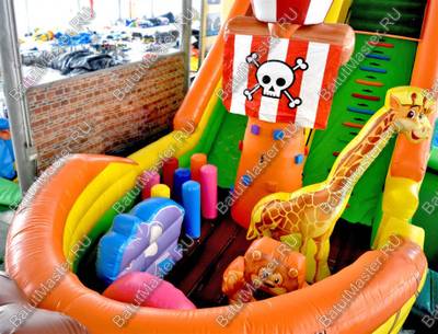 Коммерческий надувной батут "Побег из зоопарка"