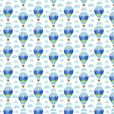 Голубые воздушные шары. Детский паттерн для мальчика