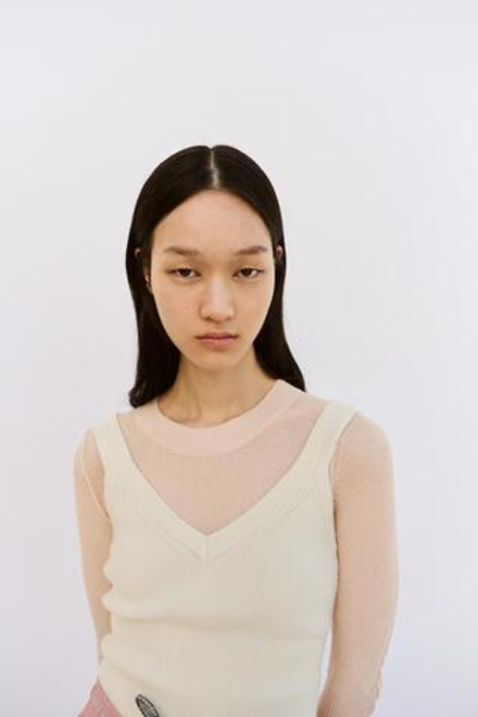 ZARA X AND WANDER ВЯЗАНЫЙ ТОП ИЗ ПОЛУШЕРСТИ, ЭКРЮ
