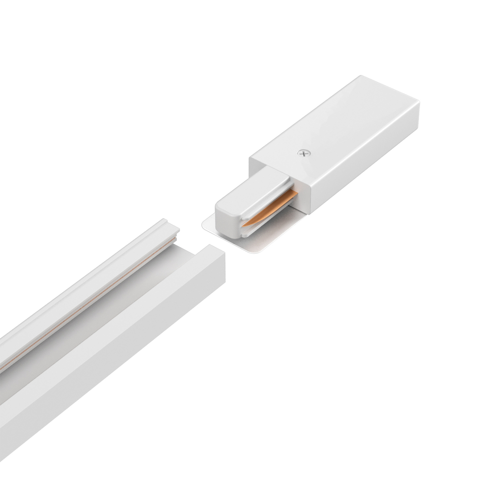 Шинопровод однофазный с питанием и заглушкой Crystal Lux CLT 0.11 01 L1000 WH