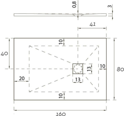 Душевой поддон Hidronatur Pleasure ATS-160x80U-W 160x80