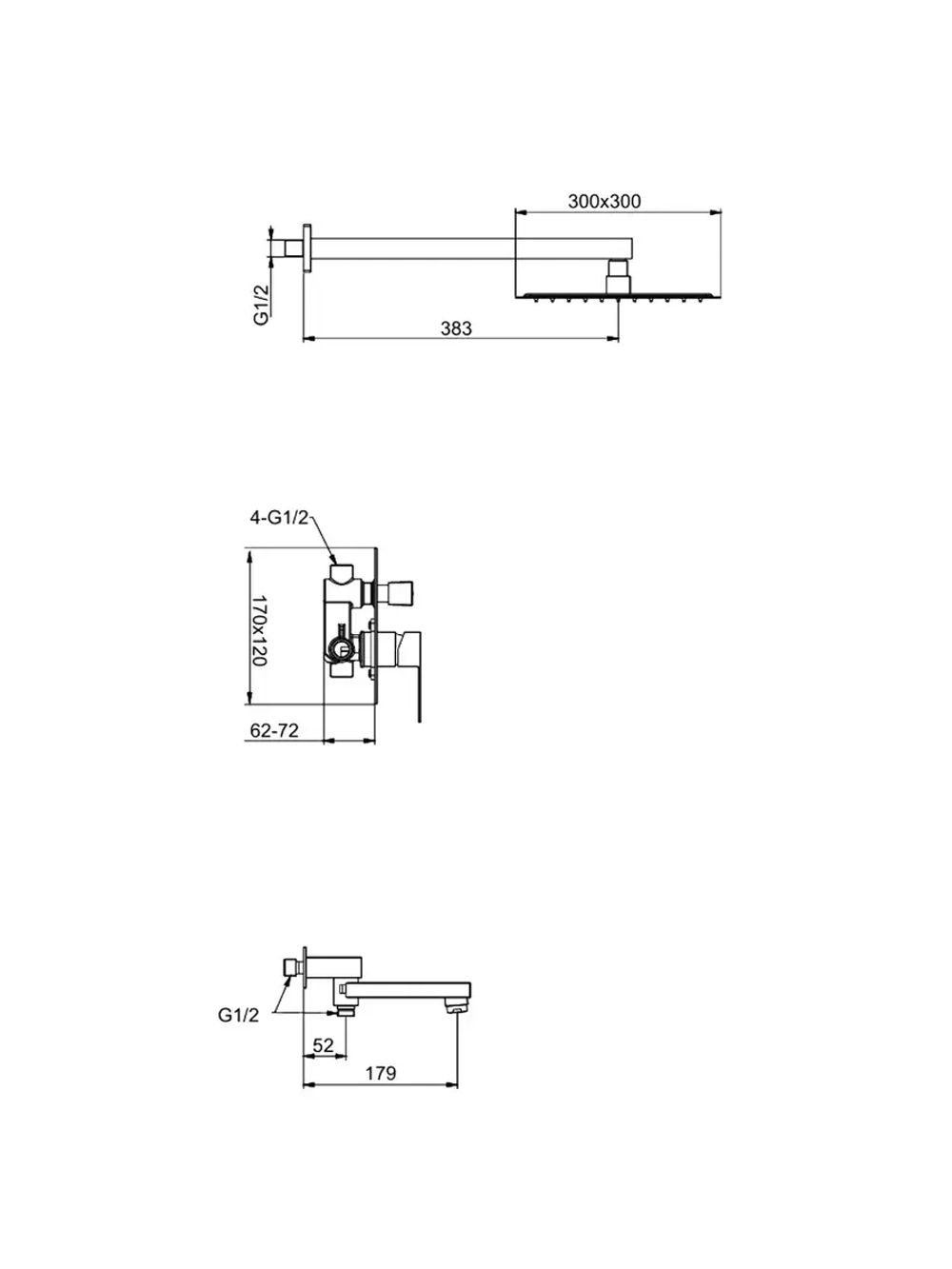 Душевая система скрытого монтажа Frap F71802-6