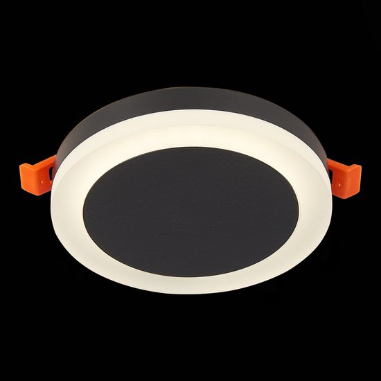ST104.442.06 Светильник встраиваемый Черный LED 1*6W 4000K 468Lm Ra&gt;80 120° IP20 D110xH20 170-240V Встраиваемые светильники