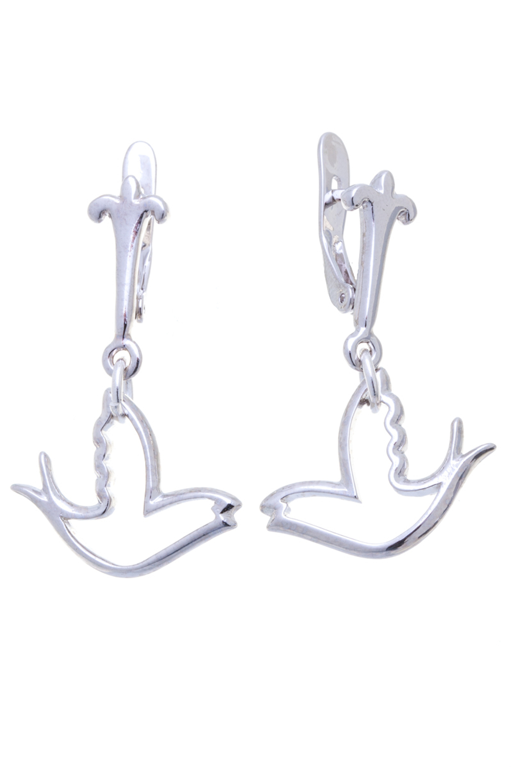 "Чами" серьги в родиевом покрытии из коллекции  "Gammi" от Jenavi  с английским замком