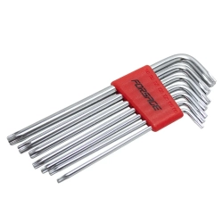 Набор ключей TORX Г-образных длинных, 7пр.(Т10,Т15,Т20,Т25,Т27,Т30,Т40) в пластиковом держателе Forsage F-5071L