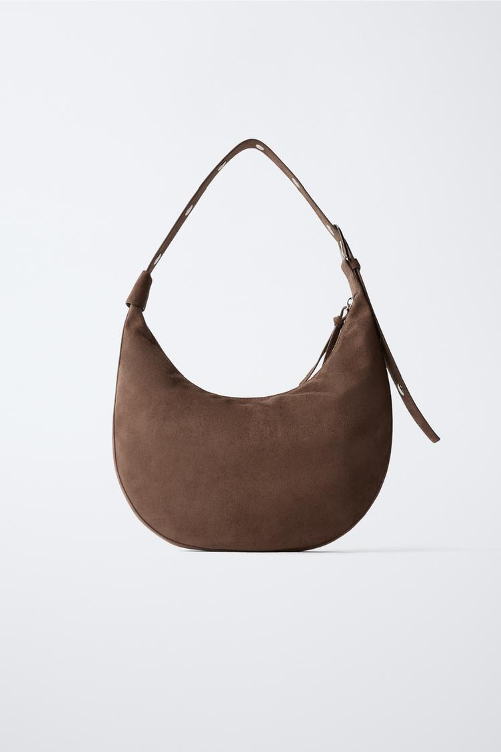 ZARA СУМКА С ЗАКЛЕПКАМИ, КОРИЧНЕВЫЙ